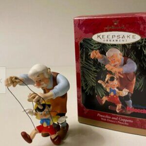 𝅺vintage 1999 RARE~Hallmark"Pinocchio and Geppetto"